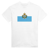 T-shirt drapeau saint-marin brodé en coton mélangé