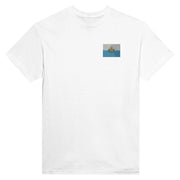 T-shirt drapeau saint-marin broderie couleur coton épais