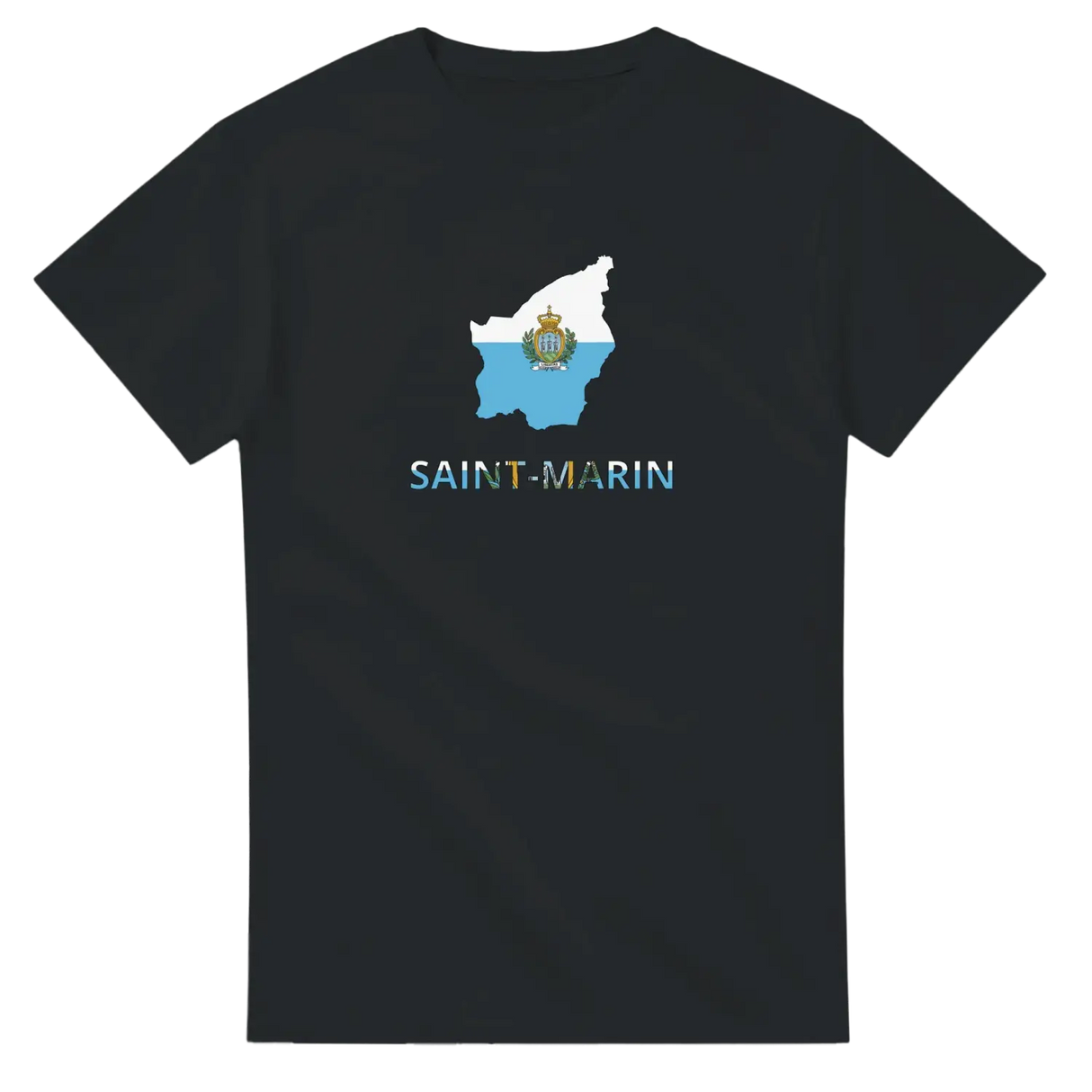 T-shirt drapeau saint-marin en carte - pixelforma