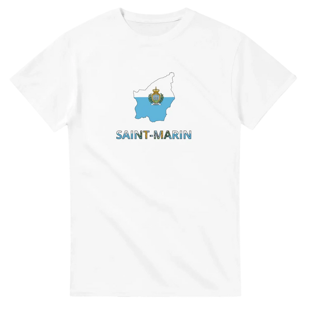 T-shirt drapeau saint-marin en carte - pixelforma