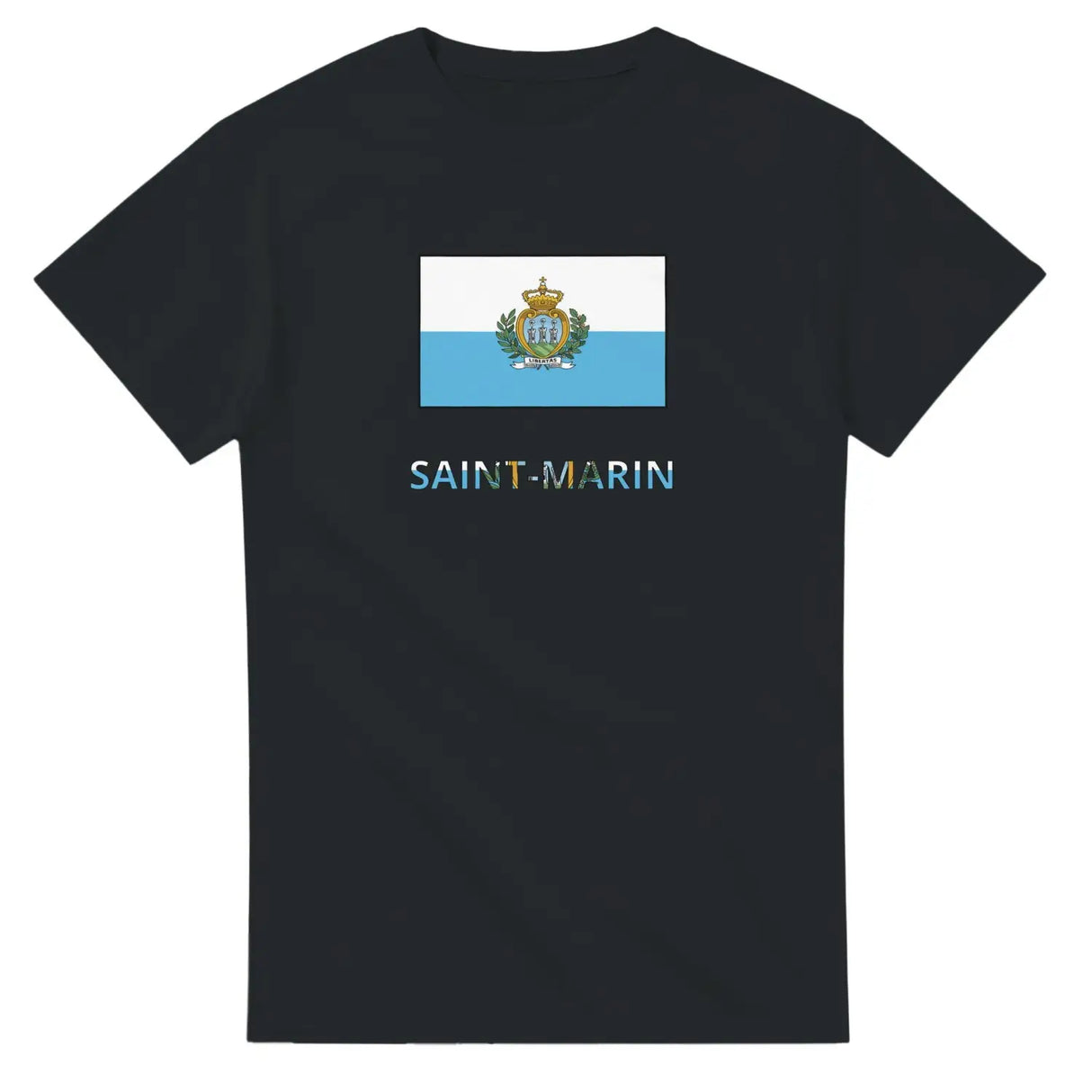 T-shirt drapeau saint-marin en texte - pixelforma