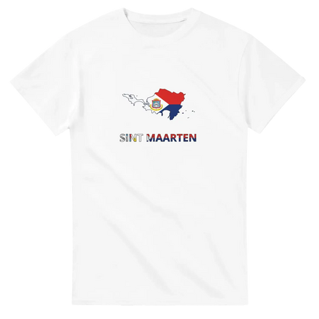 T-shirt drapeau saint-martin carte - pixelforma