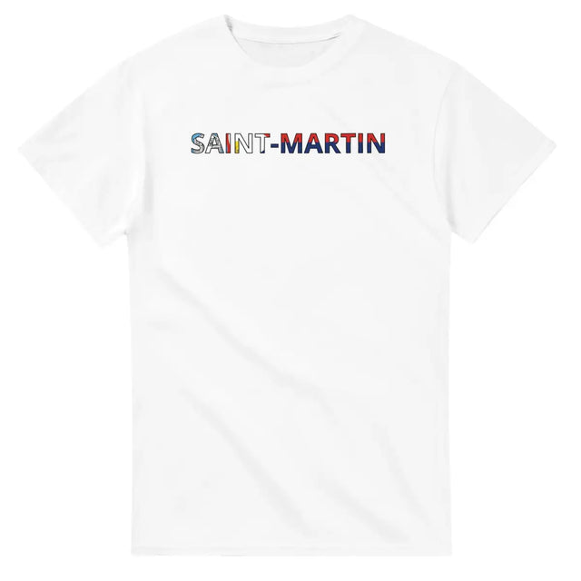 T-shirt Drapeau Saint-Martin en écriture - Pixelforma 