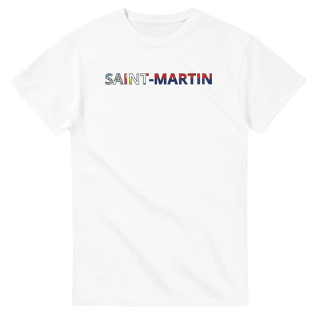 T-shirt drapeau saint-martin en écriture - pixelforma