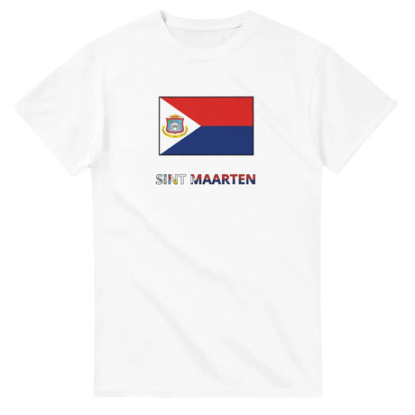 T-shirt drapeau saint-martin texte - pixelforma