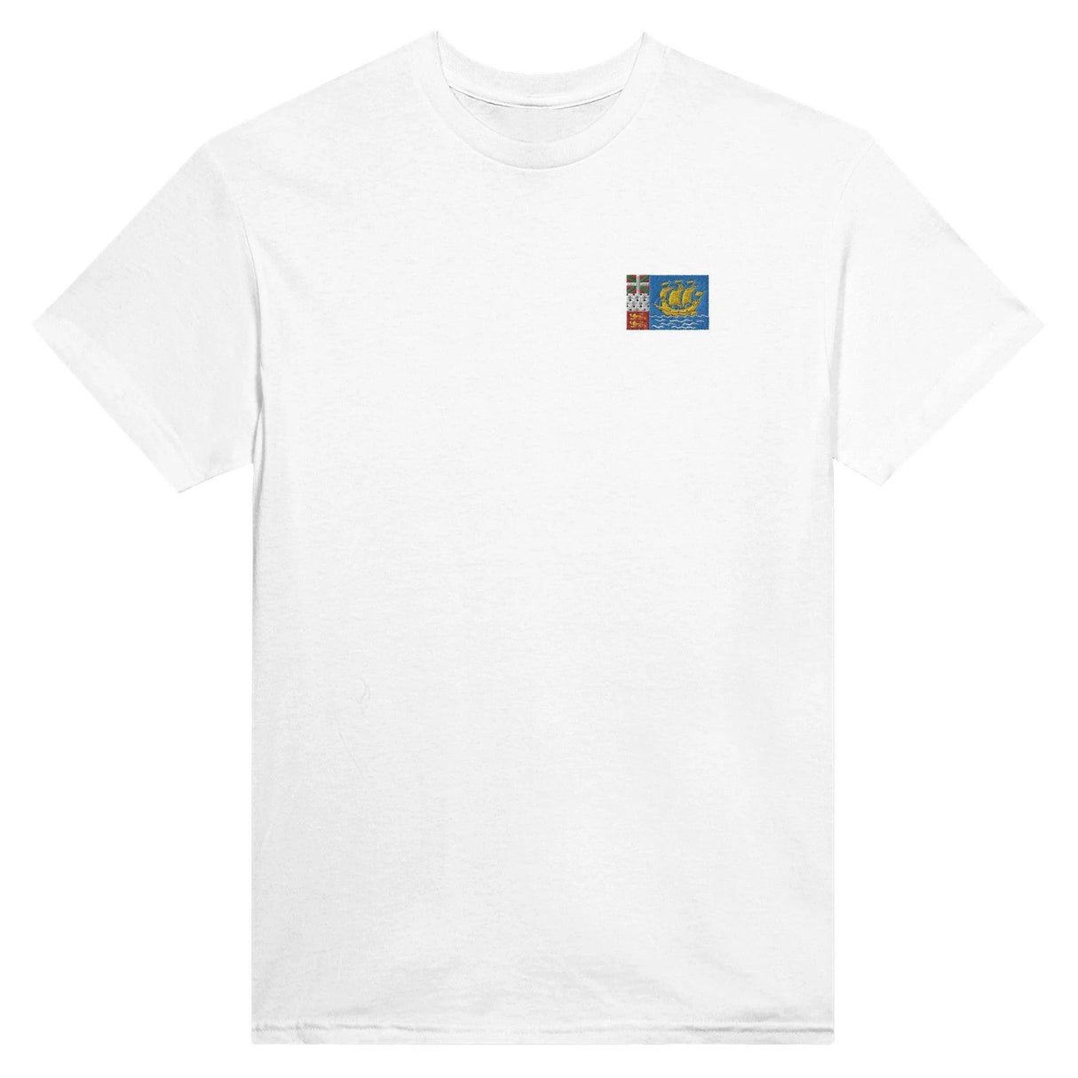 T-shirt drapeau saint-pierre-et-miquelon broderie coton