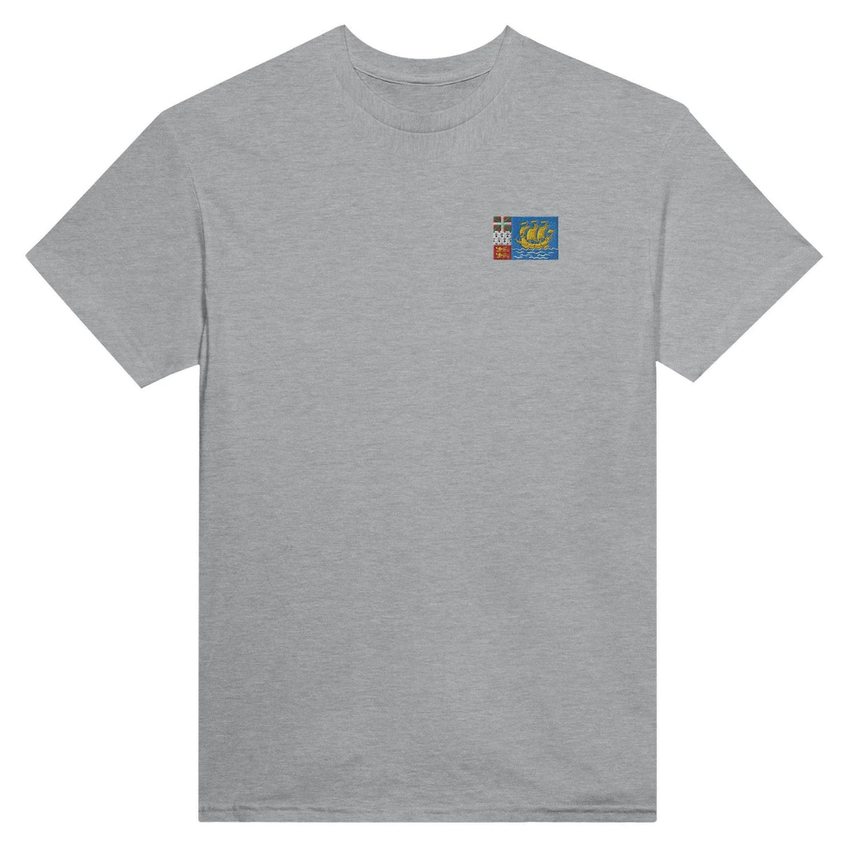 T-shirt drapeau saint-pierre-et-miquelon broderie coton
