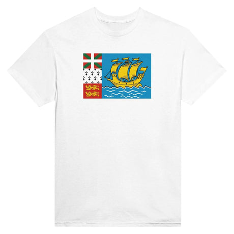 T-shirt drapeau saint-pierre-et-miquelon coton épais brodé