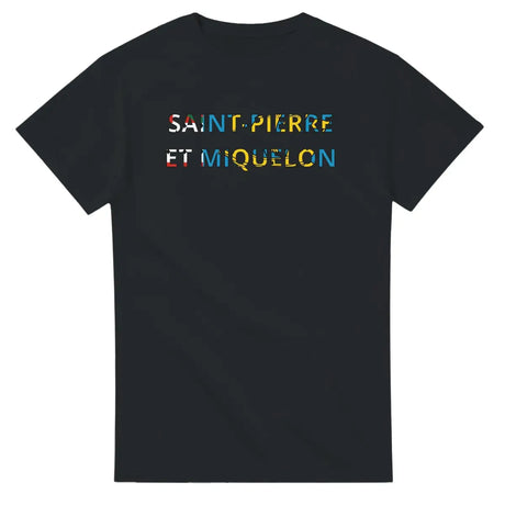 T-shirt Drapeau Saint-Pierre-et-Miquelon en écriture - Pixelforma 