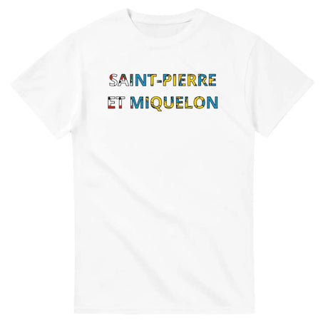 T-shirt drapeau saint-pierre-et-miquelon en écriture - pixelforma