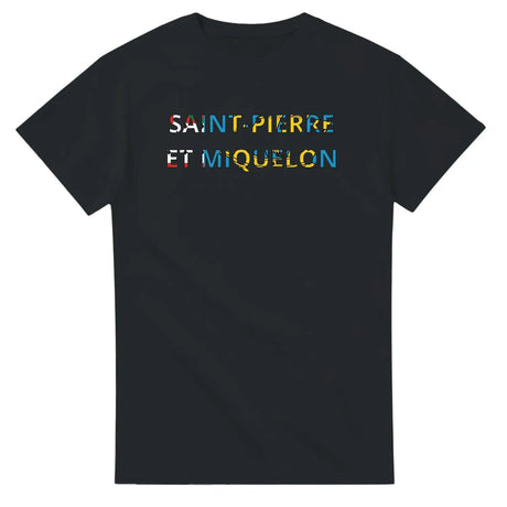 T-shirt drapeau saint-pierre-et-miquelon en écriture - pixelforma