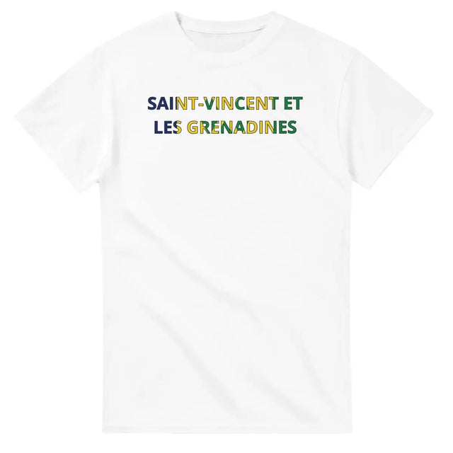 T-shirt Drapeau Saint-Vincent-et-les-Grenadines en écriture - Pixelforma 