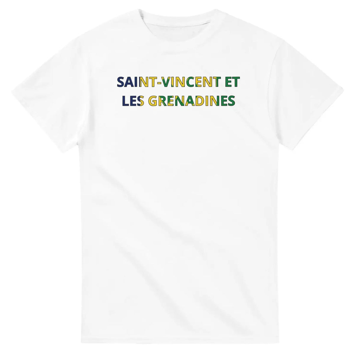 T-shirt drapeau saint-vincent-et-les-grenadines en écriture - pixelforma