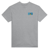 T-shirt drapeau sainte-lucie brodé en coton mélangé
