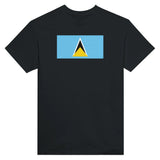 T-shirt drapeau sainte-lucie brodé en coton mélangé