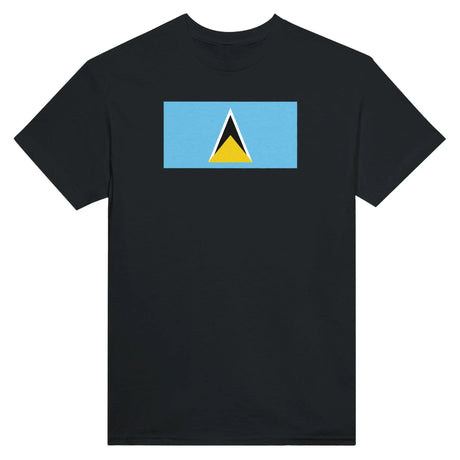 T-shirt drapeau sainte-lucie brodé en coton mélangé