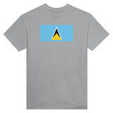 T-shirt drapeau sainte-lucie brodé en coton mélangé