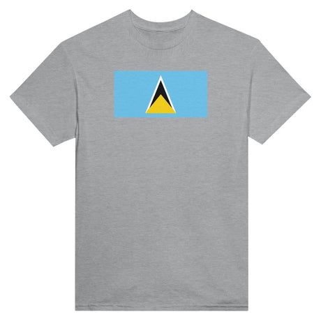 T-shirt drapeau sainte-lucie brodé en coton mélangé