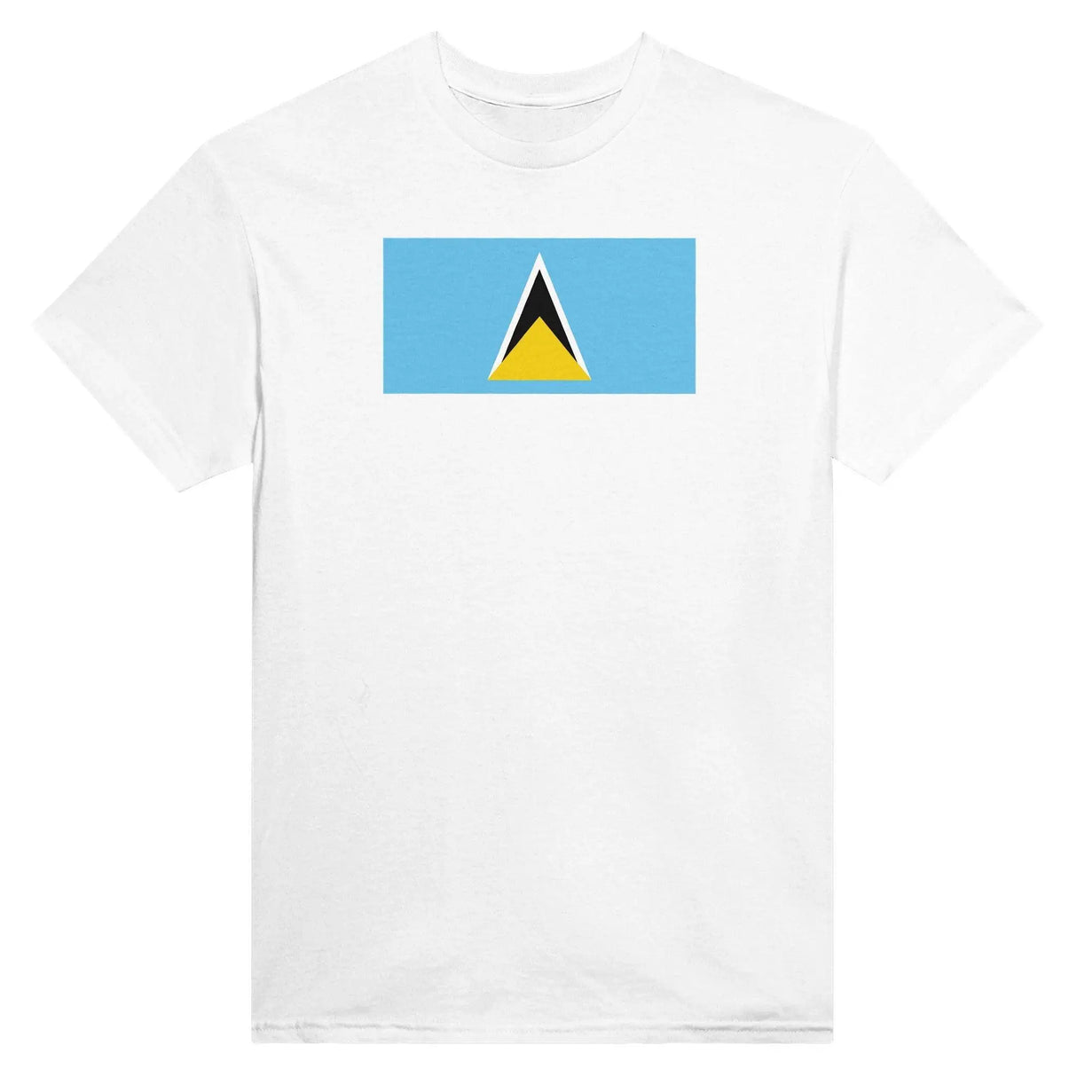 T-shirt drapeau sainte-lucie brodé en coton mélangé