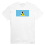 T-shirt drapeau sainte-lucie brodé en coton mélangé