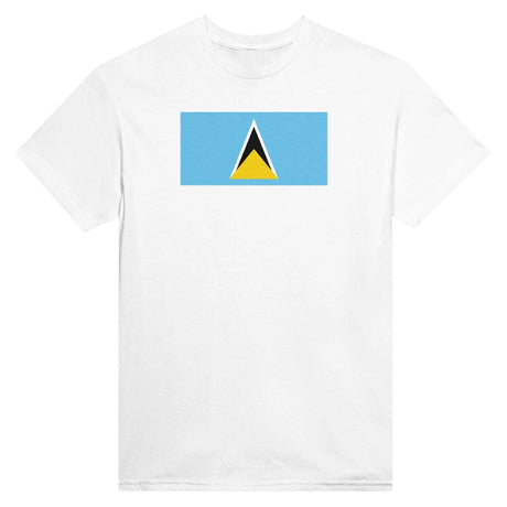 T-shirt drapeau sainte-lucie brodé en coton mélangé