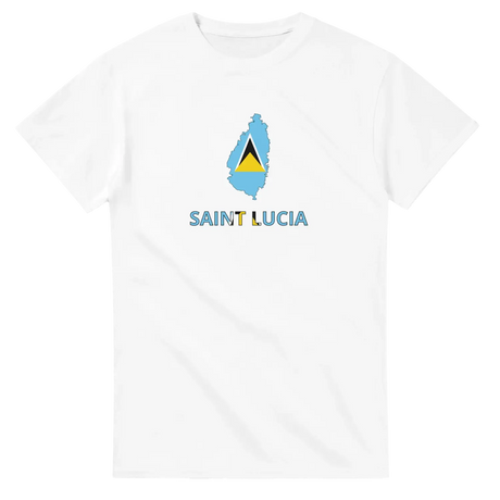 T-shirt drapeau sainte-lucie carte - pixelforma