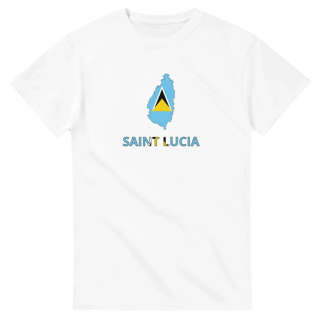 T-shirt drapeau sainte-lucie carte - pixelforma