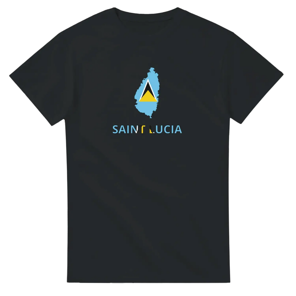 T-shirt drapeau sainte-lucie carte - pixelforma