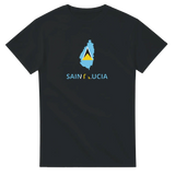 T-shirt drapeau sainte-lucie carte - pixelforma