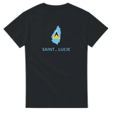 T-shirt drapeau sainte-lucie en carte - pixelforma