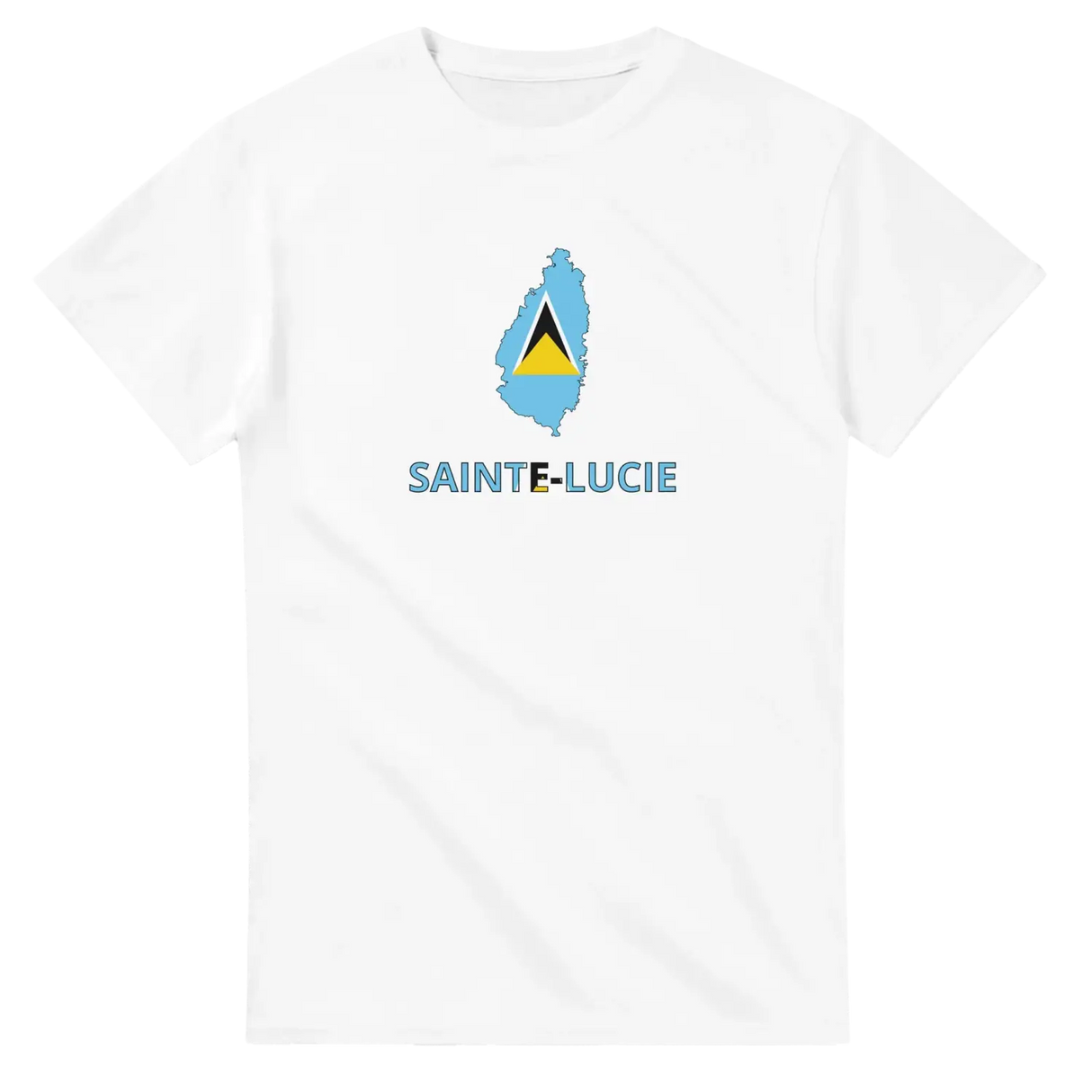 T-shirt drapeau sainte-lucie en carte - pixelforma