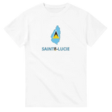 T-shirt drapeau sainte-lucie en carte - pixelforma