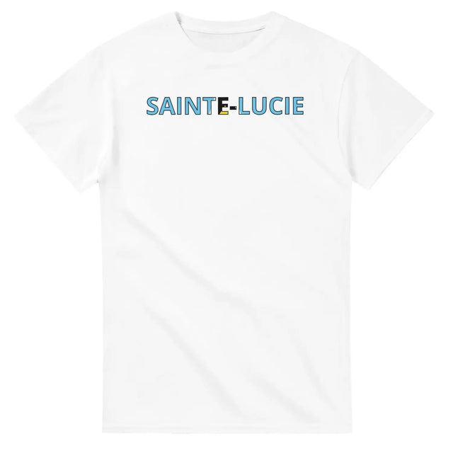 T-shirt drapeau sainte-lucie en écriture - pixelforma