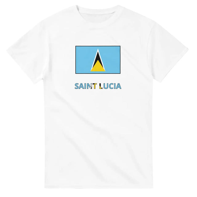 T-shirt drapeau sainte-lucie texte - pixelforma