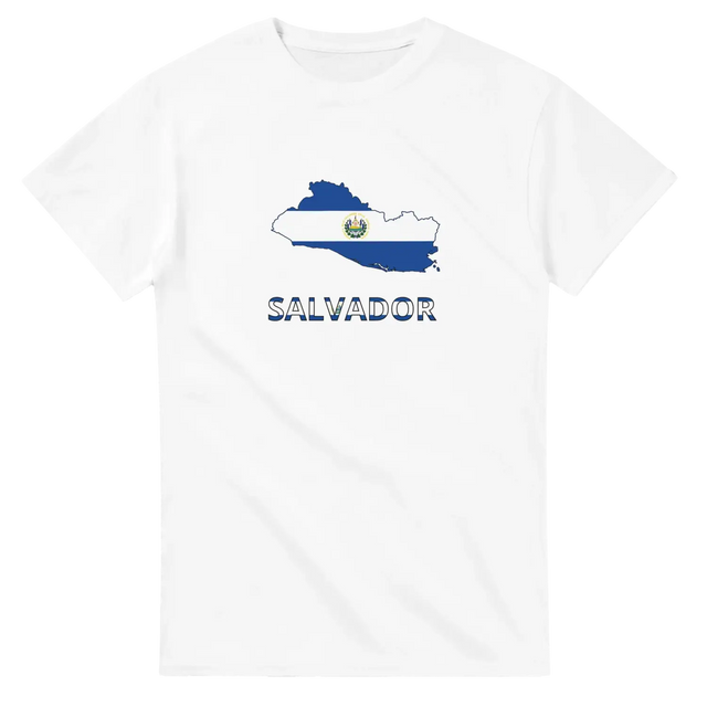 T-shirt drapeau salvador en carte - pixelforma