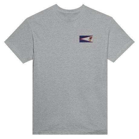 T-shirt drapeau samoa américaines broderie coton mélangé