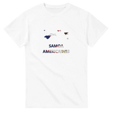 T-shirt drapeau samoa américaines en carte - pixelforma