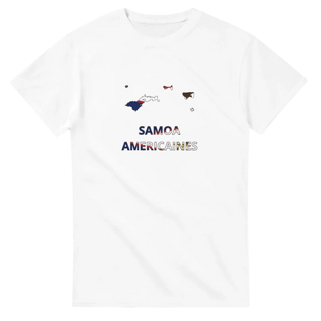 T-shirt drapeau samoa américaines en carte - pixelforma