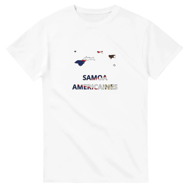 T-shirt drapeau samoa américaines en carte - pixelforma