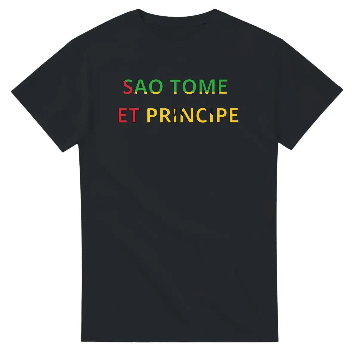 T-shirt Drapeau Sao Tomé-et-Principe en écriture - Pixelforma 