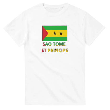 T-shirt drapeau sao tomé-et-principe en texte - pixelforma