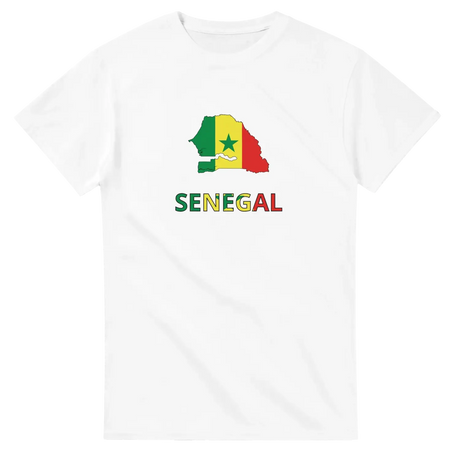 T-shirt drapeau sénégal en carte - pixelforma