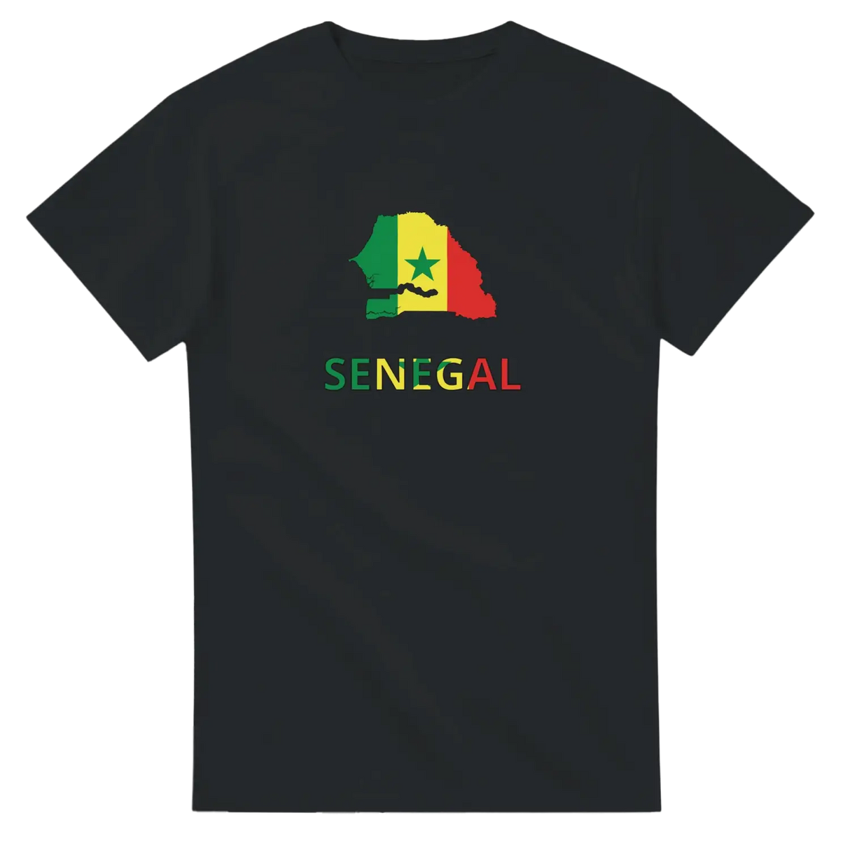 T-shirt drapeau sénégal en carte - pixelforma