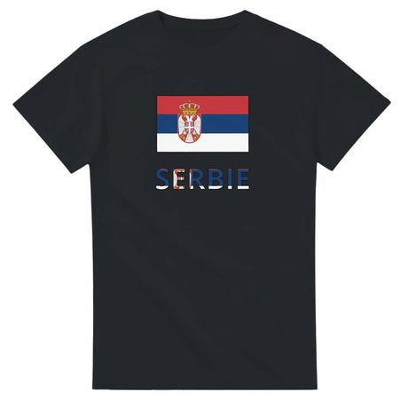 T-shirt drapeau serbie en texte - pixelforma