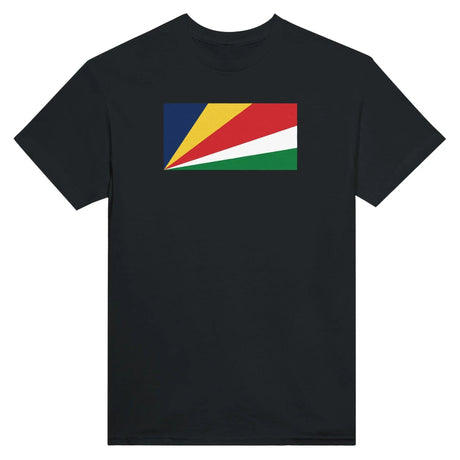 T-shirt drapeau seychelles coton mélangé brodé élégant