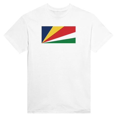 T-shirt drapeau seychelles coton mélangé brodé élégant
