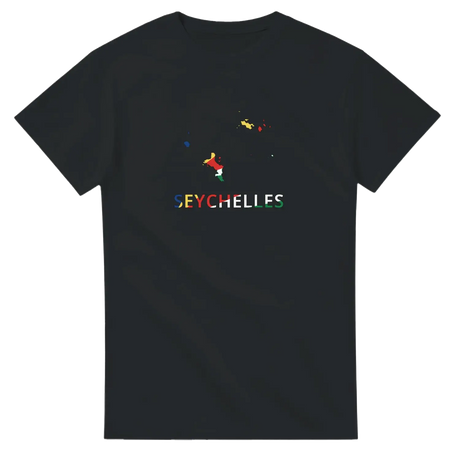 T-shirt drapeau seychelles en carte - pixelforma