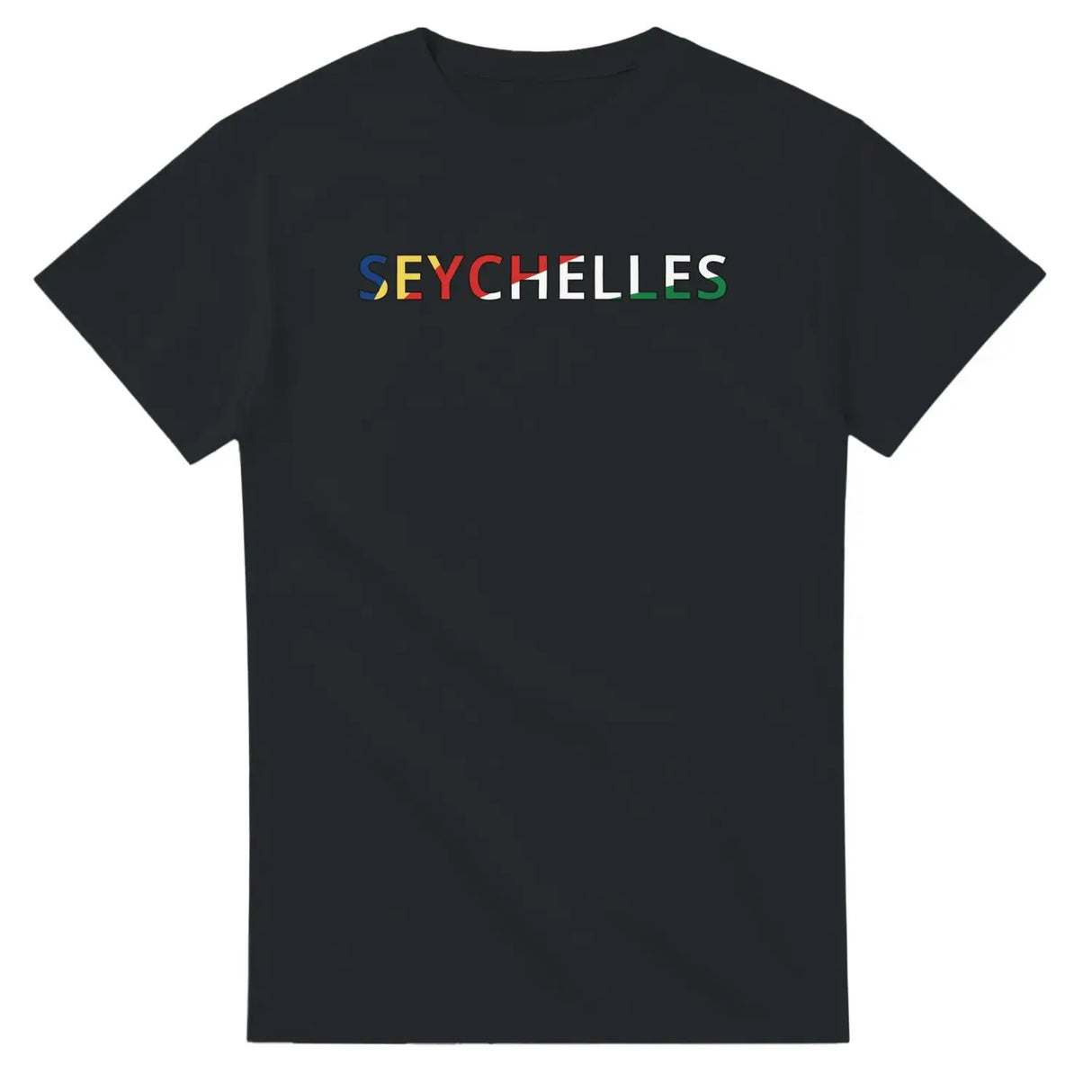 T-shirt drapeau seychelles en écriture - pixelforma