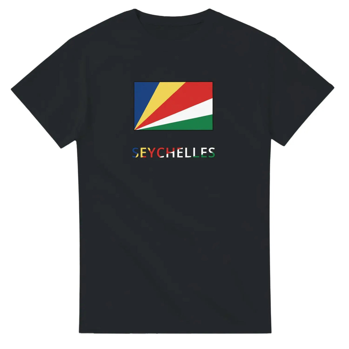 T-shirt drapeau seychelles en texte - pixelforma