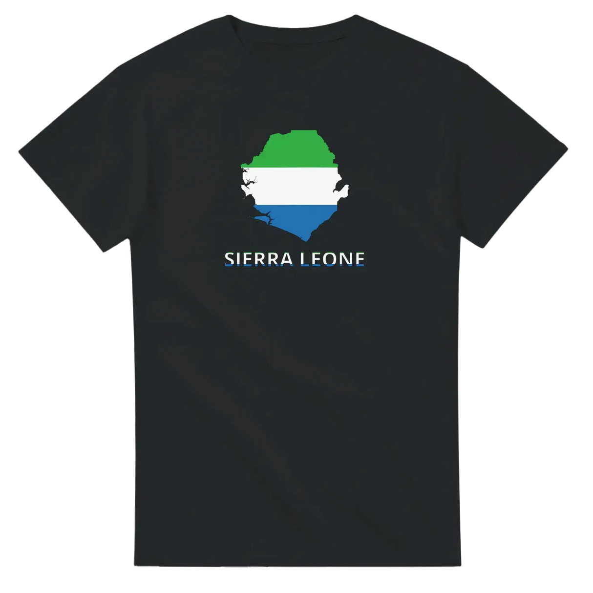 T-shirt drapeau sierra leone en carte - pixelforma